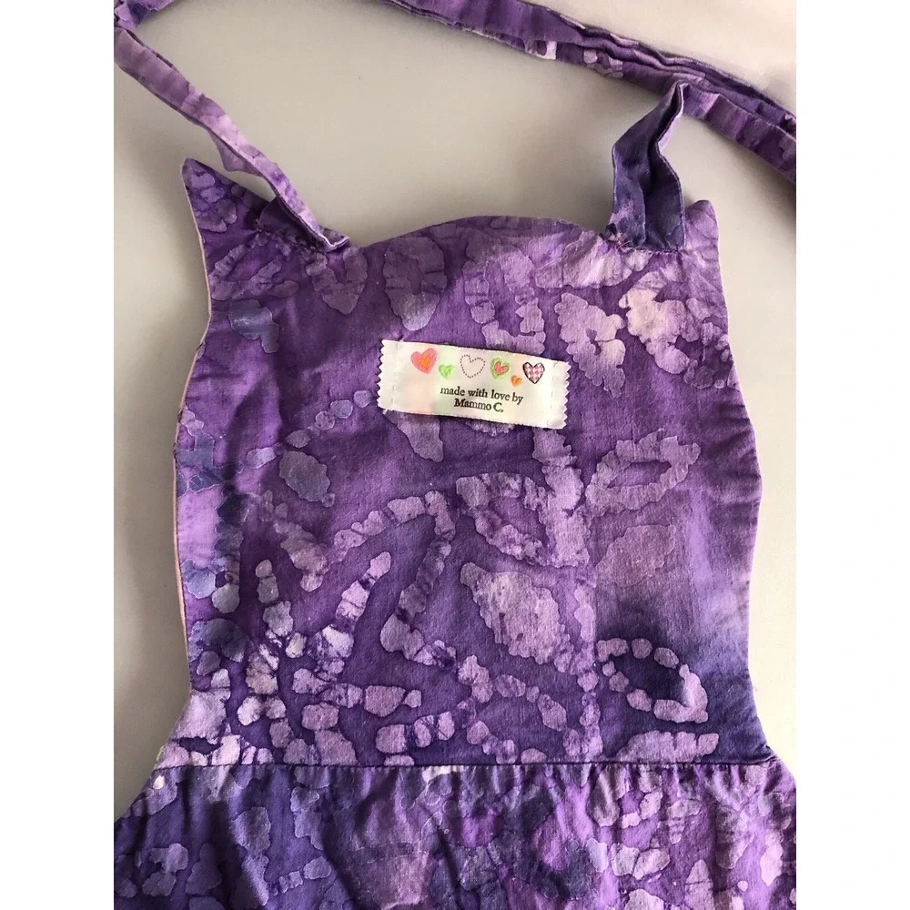Hand Crafted Cat Apron For A Child Small Tie Dye‎ Kitty Apron 18